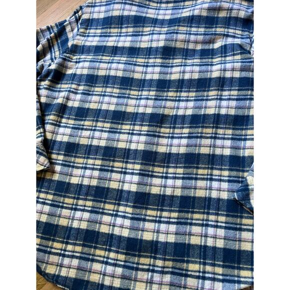 Sanctuary Womens Cozy Blue Plaid Flannel Boyfriend Button Up Shirt Plus Sz 1X - Picture 6 of 14